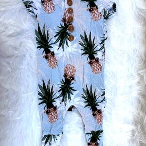 Posh Peanut Aqua/Green Pineapples Bamboo Romper